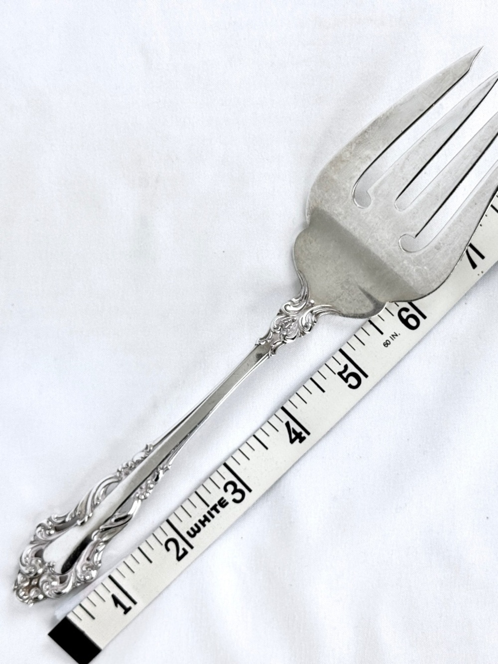 Vintage 1970s Grand Renaissance Sterling Silver Lg Meat Fork Reed and Barton - Picture 10 of 14